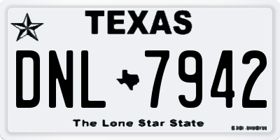 TX license plate DNL7942