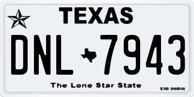TX license plate DNL7943