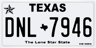 TX license plate DNL7946