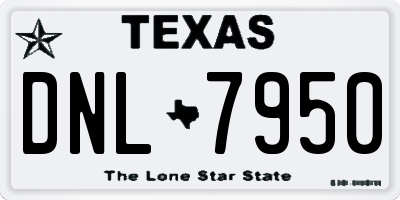TX license plate DNL7950