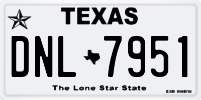 TX license plate DNL7951