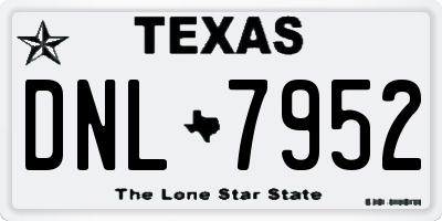 TX license plate DNL7952