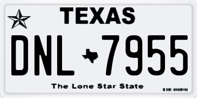 TX license plate DNL7955