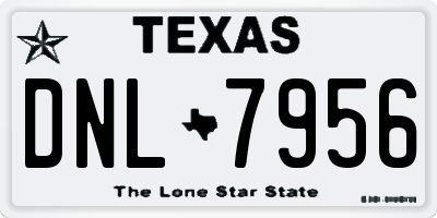 TX license plate DNL7956