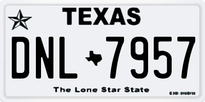 TX license plate DNL7957