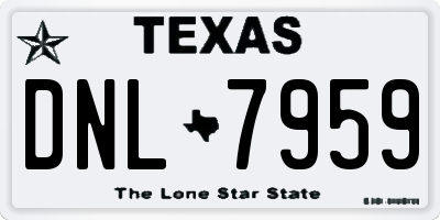 TX license plate DNL7959