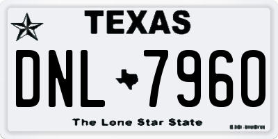 TX license plate DNL7960