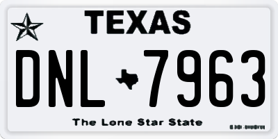 TX license plate DNL7963