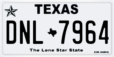 TX license plate DNL7964
