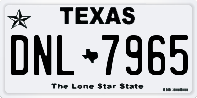 TX license plate DNL7965