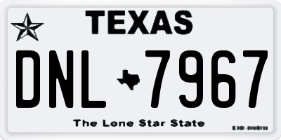 TX license plate DNL7967