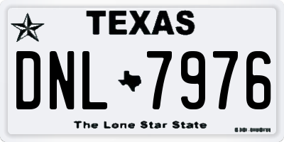 TX license plate DNL7976