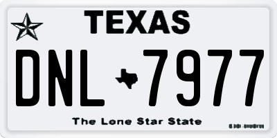 TX license plate DNL7977