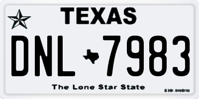 TX license plate DNL7983