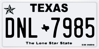TX license plate DNL7985