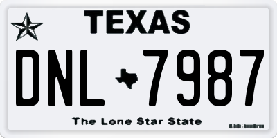 TX license plate DNL7987