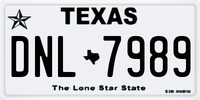 TX license plate DNL7989