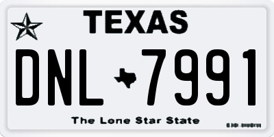 TX license plate DNL7991