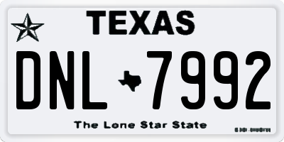 TX license plate DNL7992