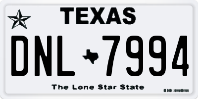 TX license plate DNL7994