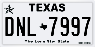 TX license plate DNL7997
