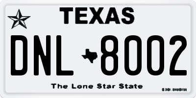 TX license plate DNL8002