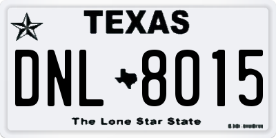 TX license plate DNL8015