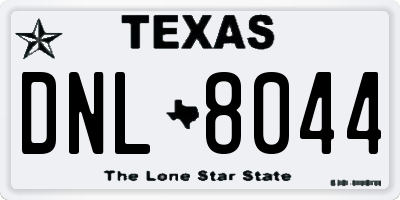 TX license plate DNL8044