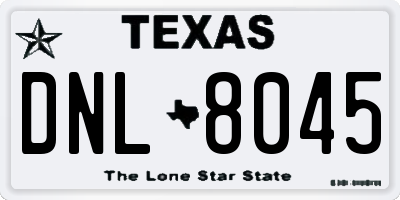 TX license plate DNL8045