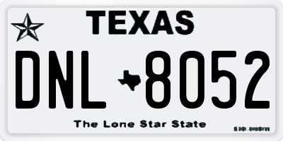 TX license plate DNL8052
