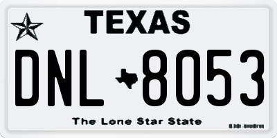 TX license plate DNL8053