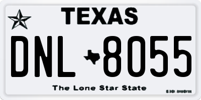 TX license plate DNL8055