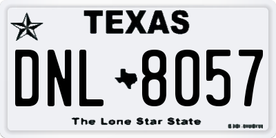 TX license plate DNL8057