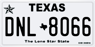 TX license plate DNL8066