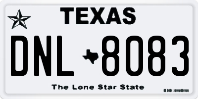 TX license plate DNL8083