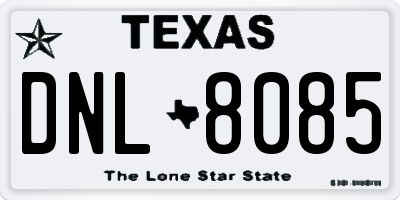 TX license plate DNL8085