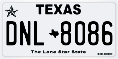 TX license plate DNL8086