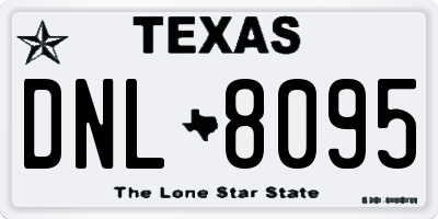 TX license plate DNL8095