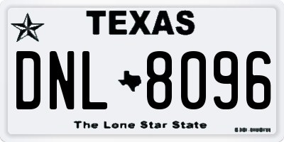 TX license plate DNL8096