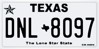 TX license plate DNL8097