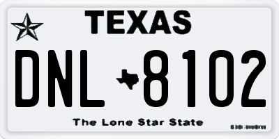 TX license plate DNL8102