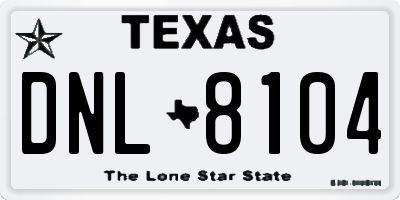 TX license plate DNL8104