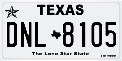 TX license plate DNL8105