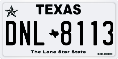 TX license plate DNL8113