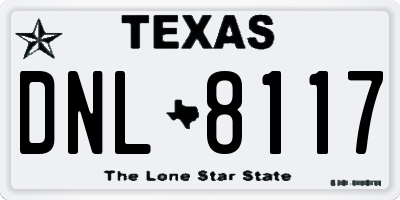 TX license plate DNL8117