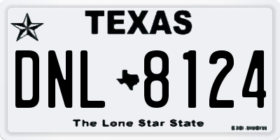 TX license plate DNL8124