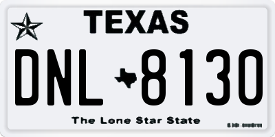 TX license plate DNL8130