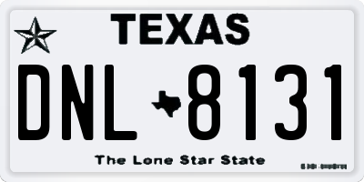 TX license plate DNL8131