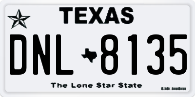 TX license plate DNL8135