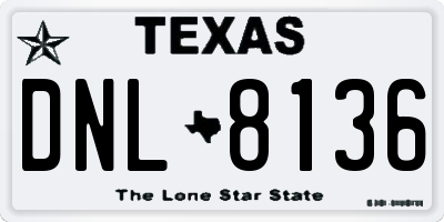 TX license plate DNL8136